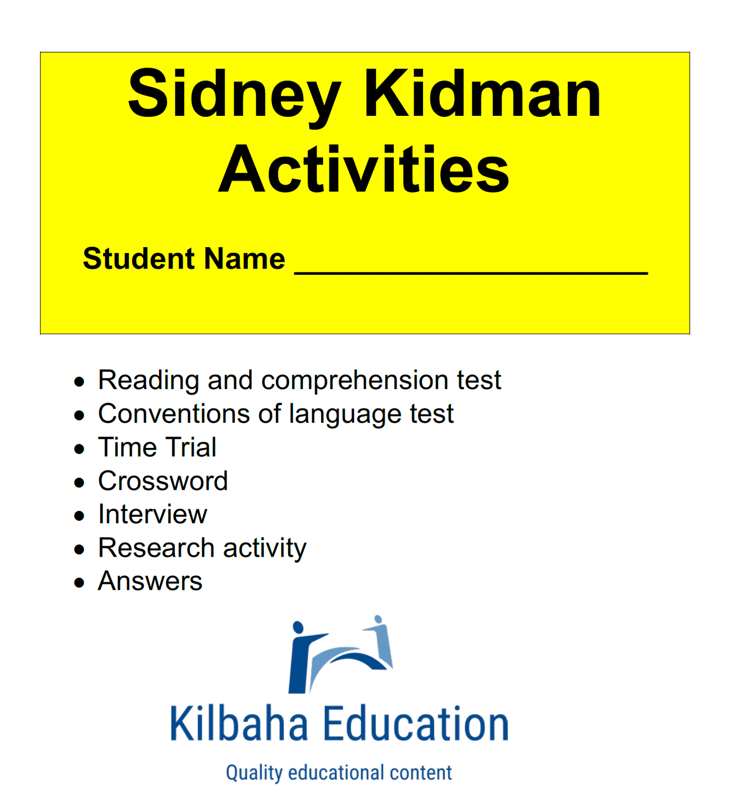 Sidney Kidman: A Short Biography with Student Activities