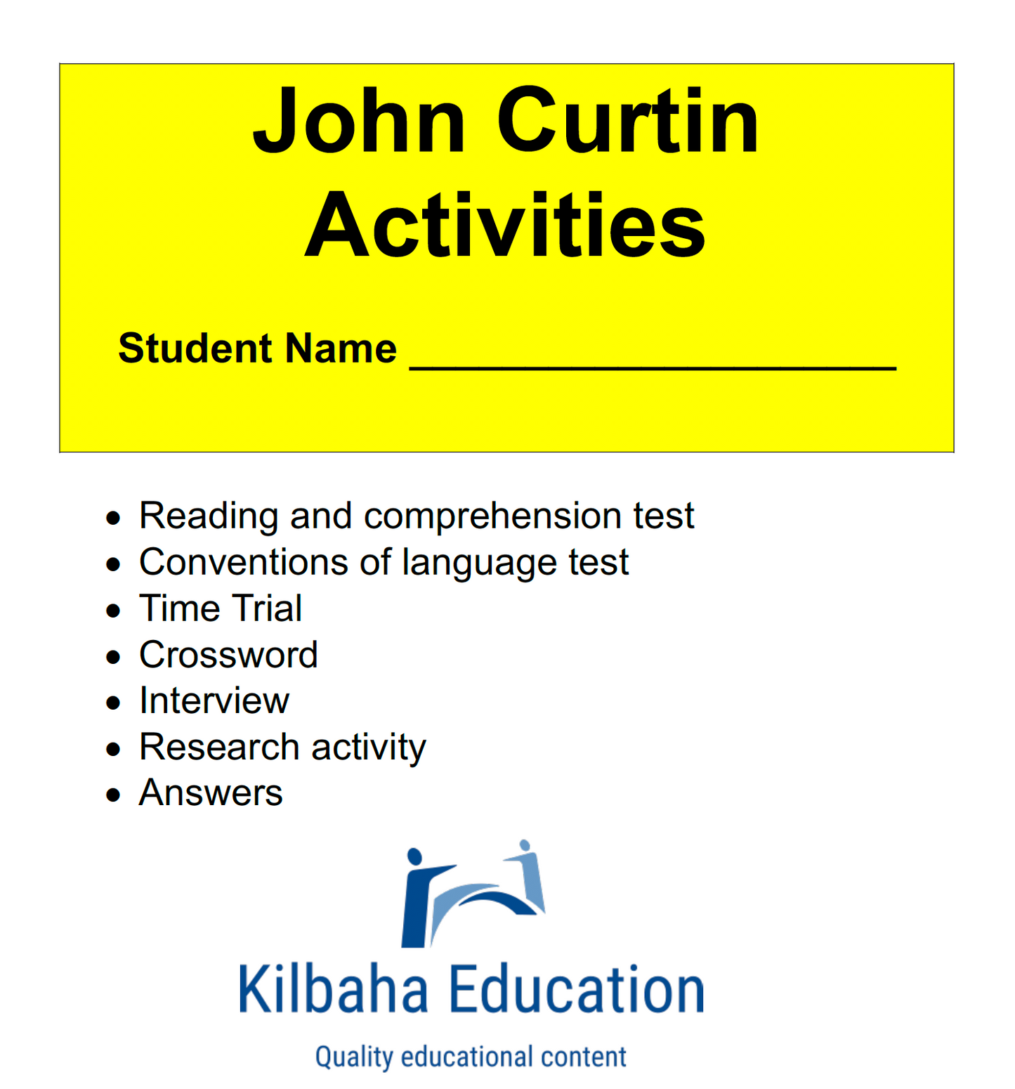 John Curtin: A Short Biography with Student Activities
