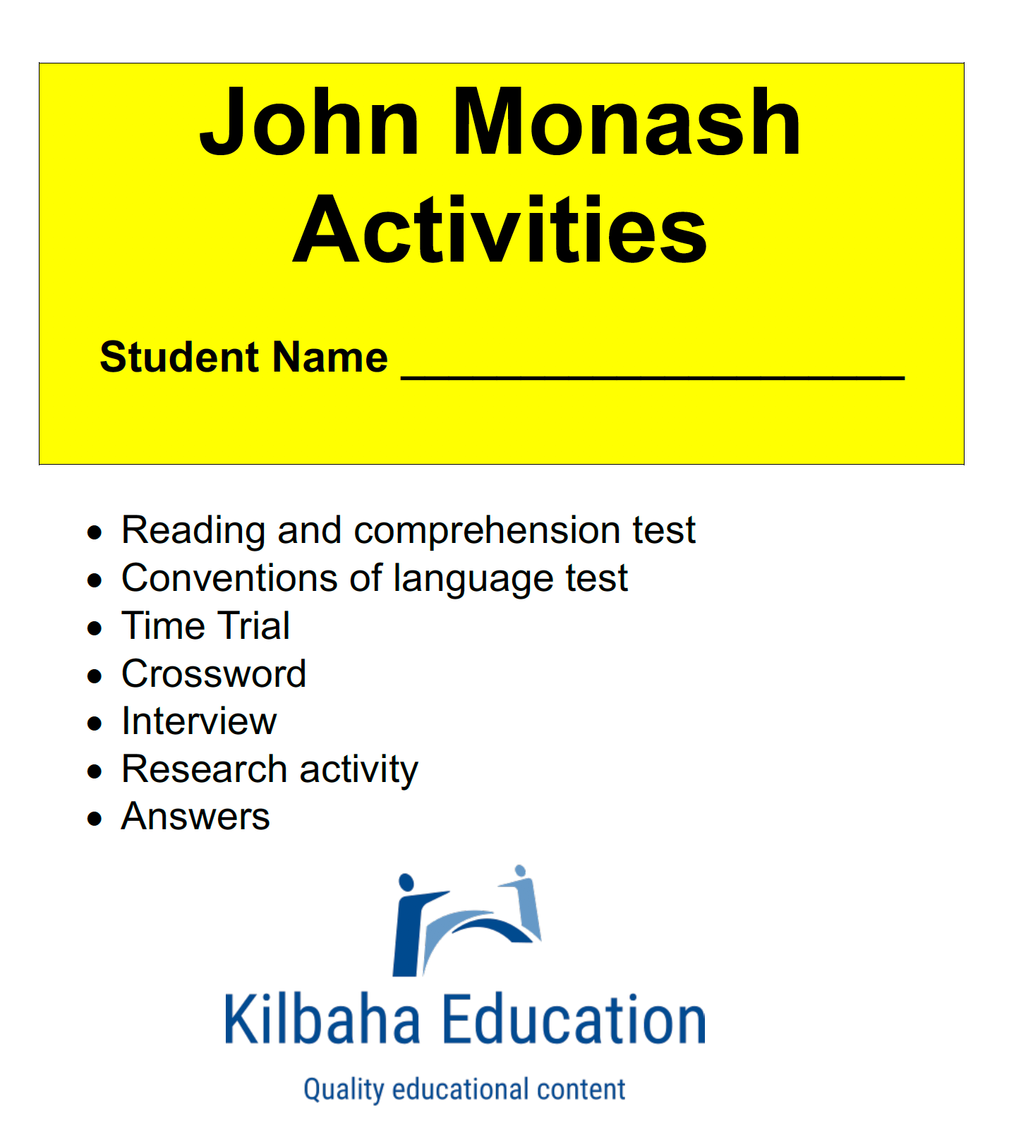 John Monash: A Short Biography with Student Activities