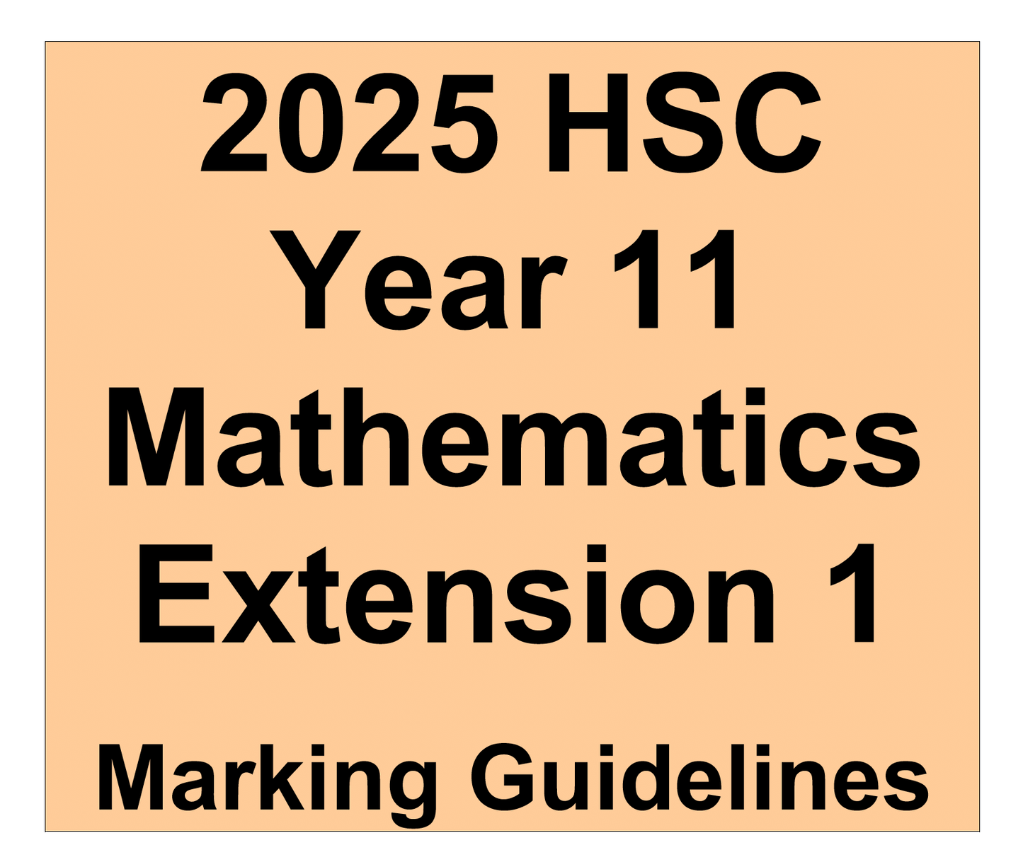 NSW HSC Year 11 Mathematics Extension 1 - Trial Examination