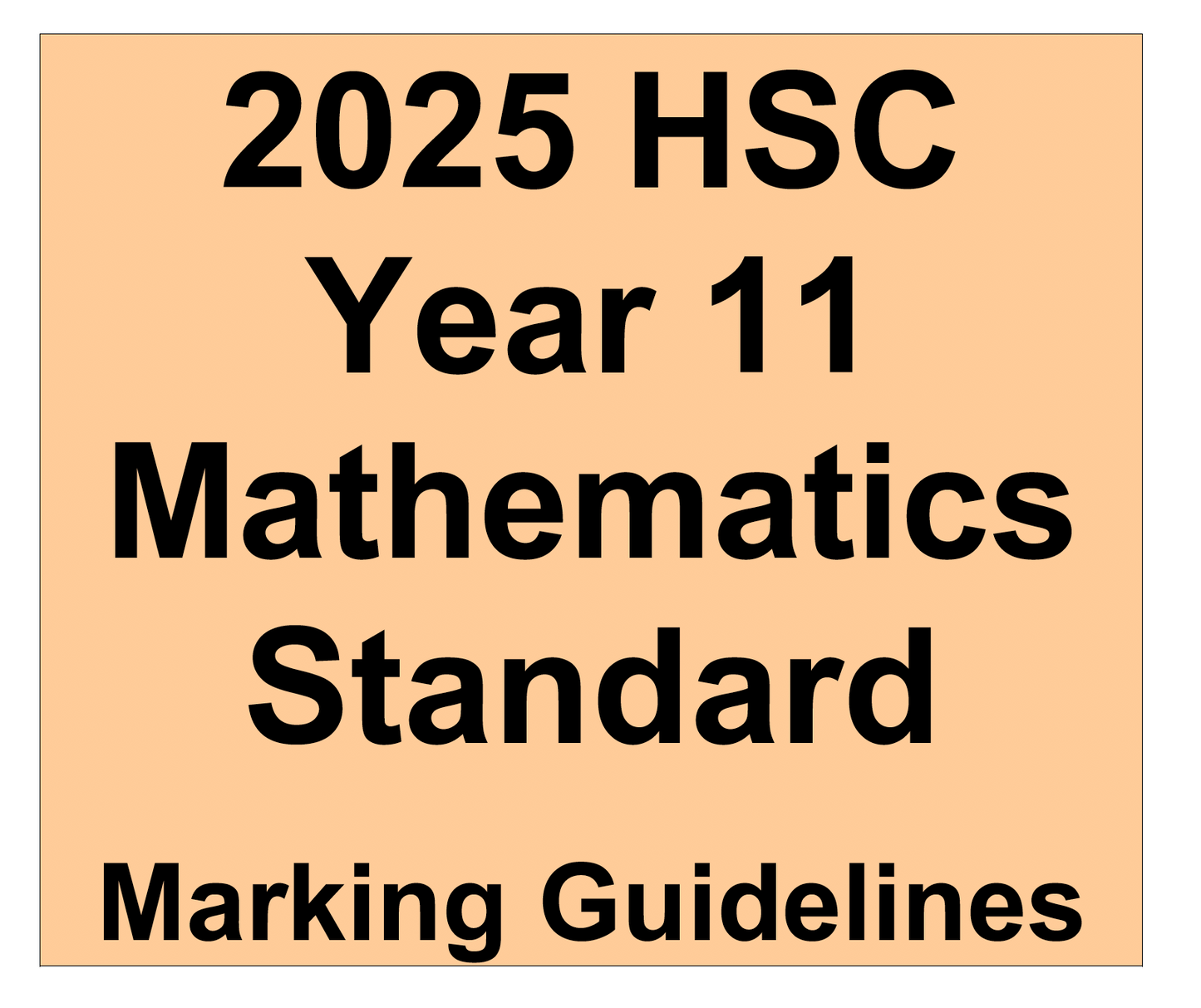 NSW HSC Year 11 Mathematics Standard - Trial Examination