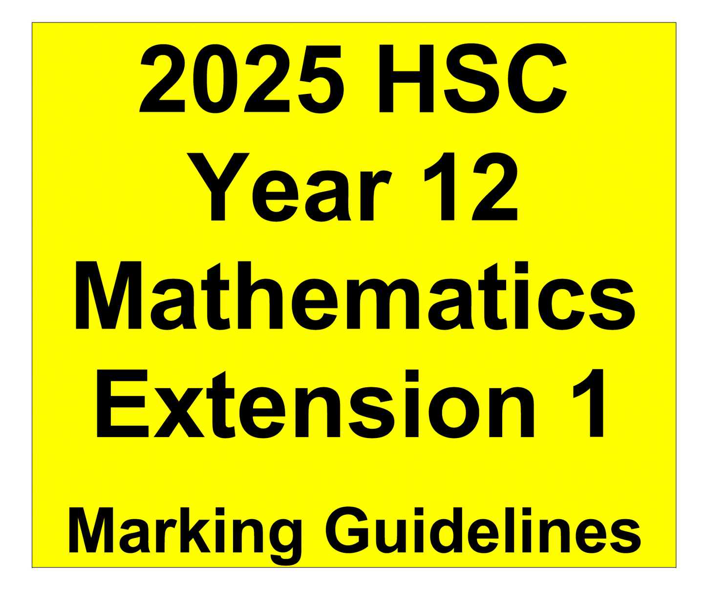 NSW HSC Year 12 Mathematics Extension 1 - Trial Examination