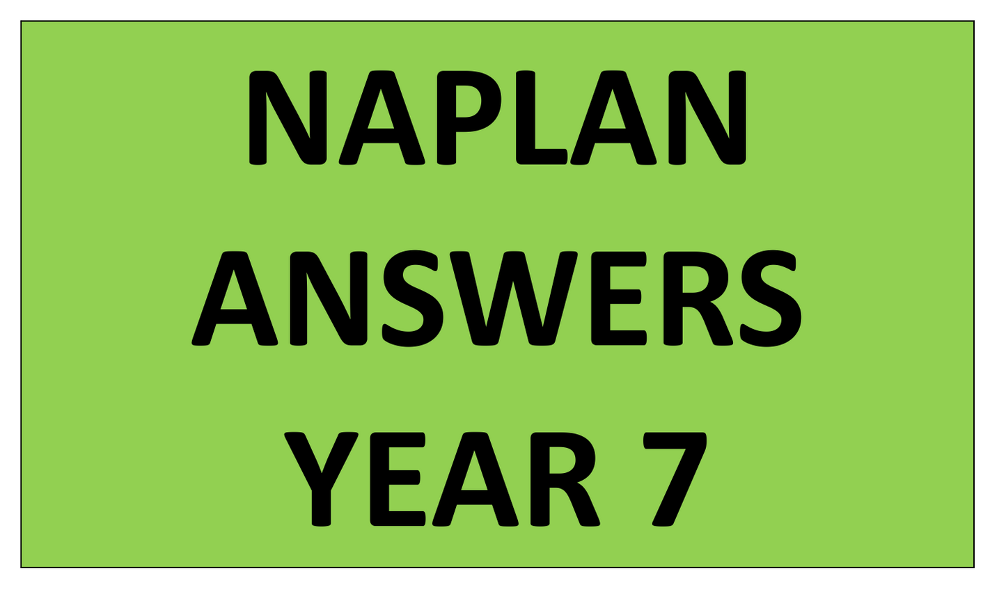 NAPLAN Answer Bundle Year 7