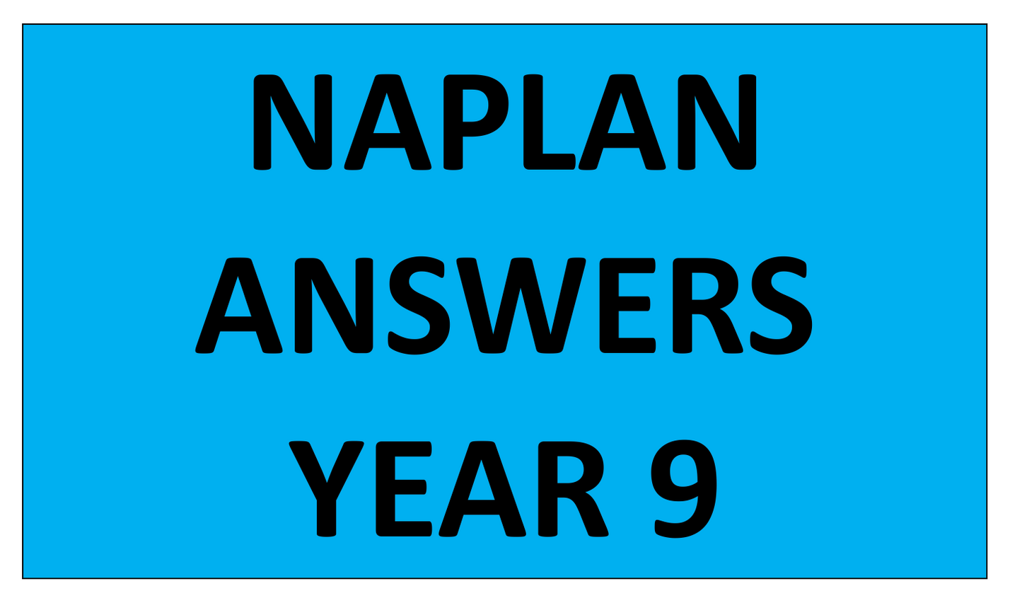 NAPLAN Answer Bundle Year 9