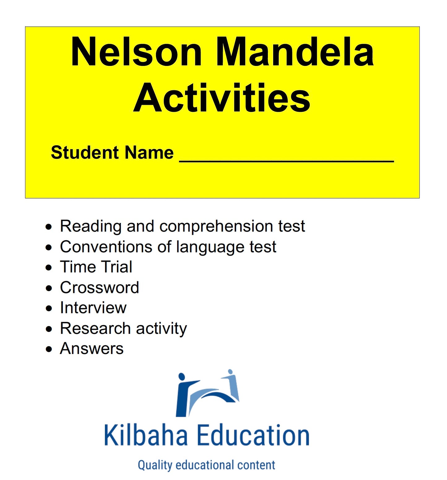 Nelson Mandela: A Short Biography with Student Activities