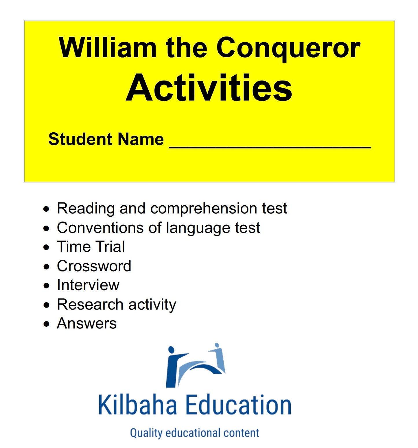 William the Conqueror: A Short Biography with Student Activities