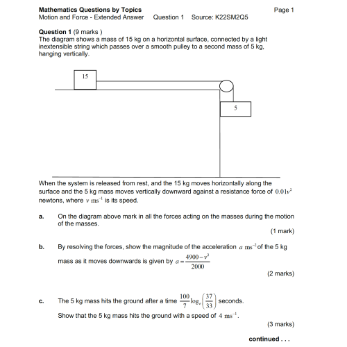 MQBT11 - Motion and Force - 20 Extended Answer Questions