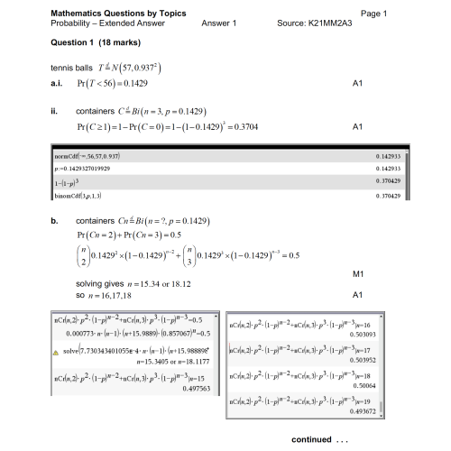 MQBT12 - Probability - 20 Extended Answer Questions