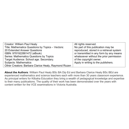 MQBT13 - Vectors - 20 Extended Answer Questions