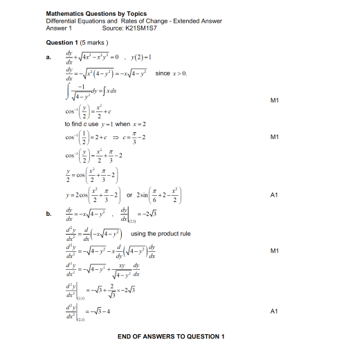 MQBT4 - Differential Equations - 20 Extended Answer Questions