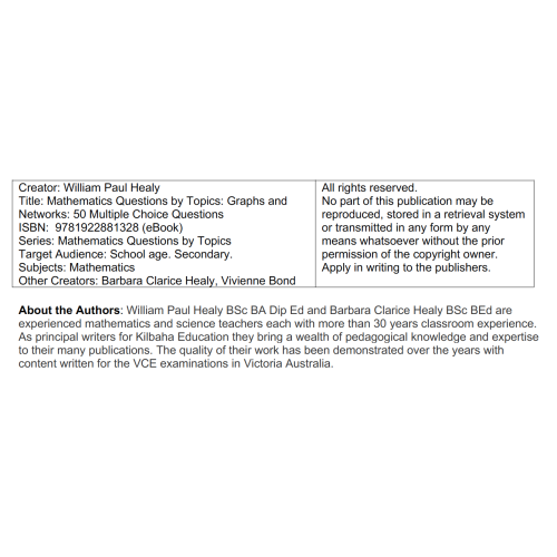 MQBT8 - Graphs and Networks - 50 Multiple Choice Questions