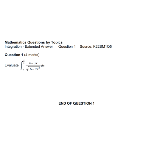 MQBT9 - Integration - 20 Extended Answer Questions Brand: Kilbaha Education