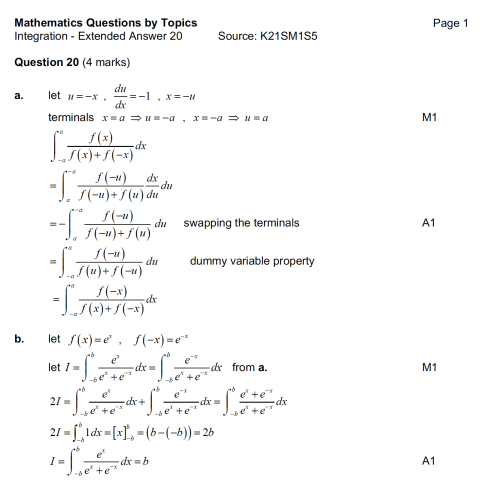 MQBT9 - Integration - 20 Extended Answer Questions Brand: Kilbaha Education