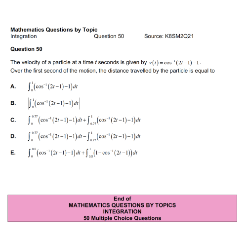 MQBT9 - Integration - 50 Multiple Choice Questions